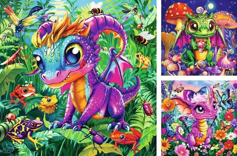 Ravensburger Ravensburger Puzzle 3x49pc Baby Garden Dragons