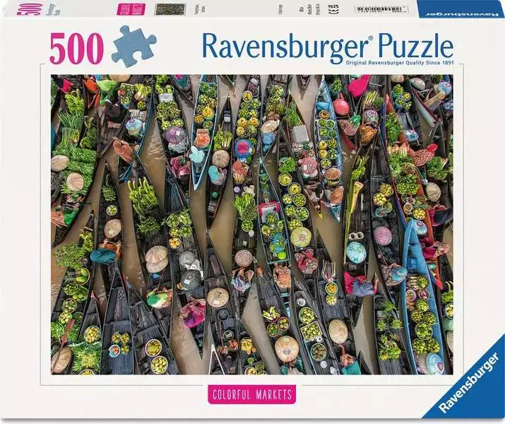 Ravensburger Ravensburger Puzzle 500pc Floating Market, Indonesia