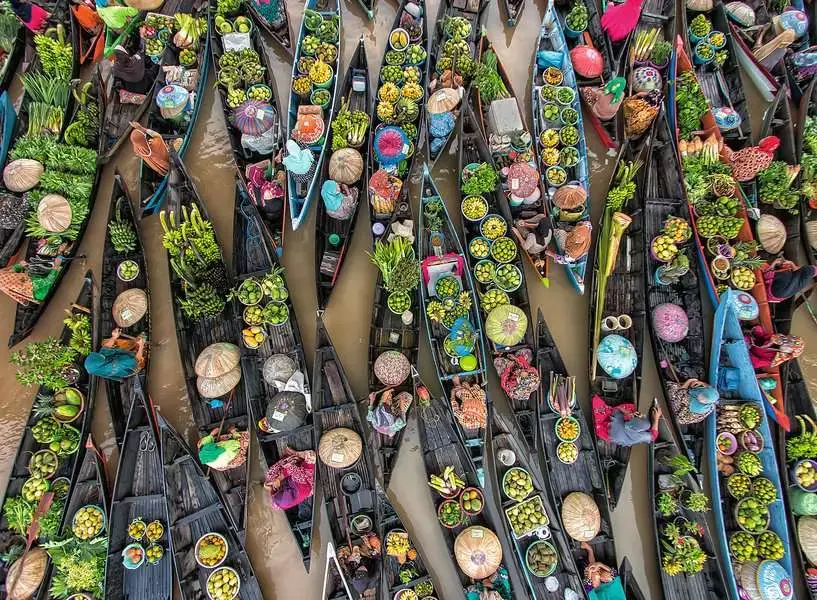 Ravensburger Ravensburger Puzzle 500pc Floating Market, Indonesia