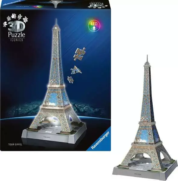 Ravensburger Ravensburger 3D Puzzle Iconics Eiffel Tower Night Ed. 216pc