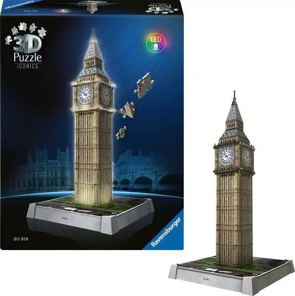 Ravensburger Ravensburger 3D Puzzle Iconics Big Ben Night Ed. 216pc