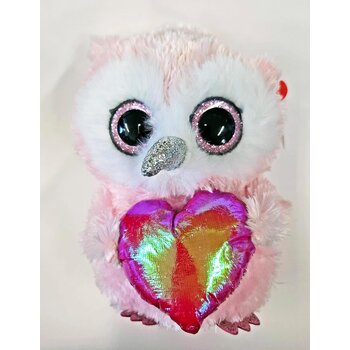 Ty Ty Beanie Boo Regular Whisper Owl with Heart