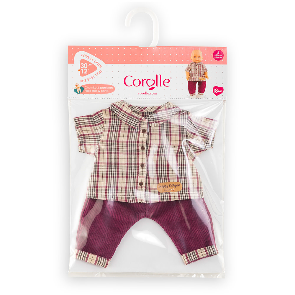 Corolle Doll Outfit Little Explorer Plaid Shirt & Pants