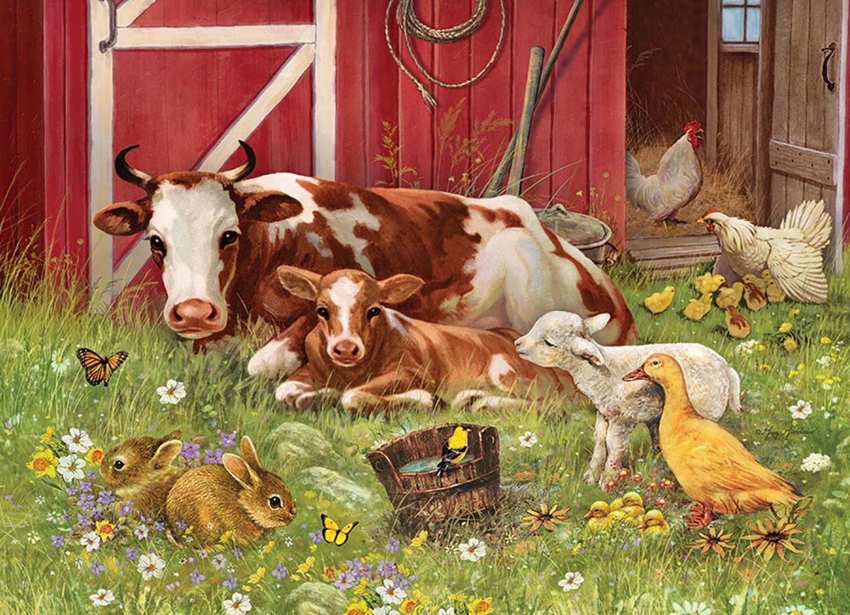 Cobble Hill Puzzles Cobble Hill Family Puzzle 350pc Barnyard Babies