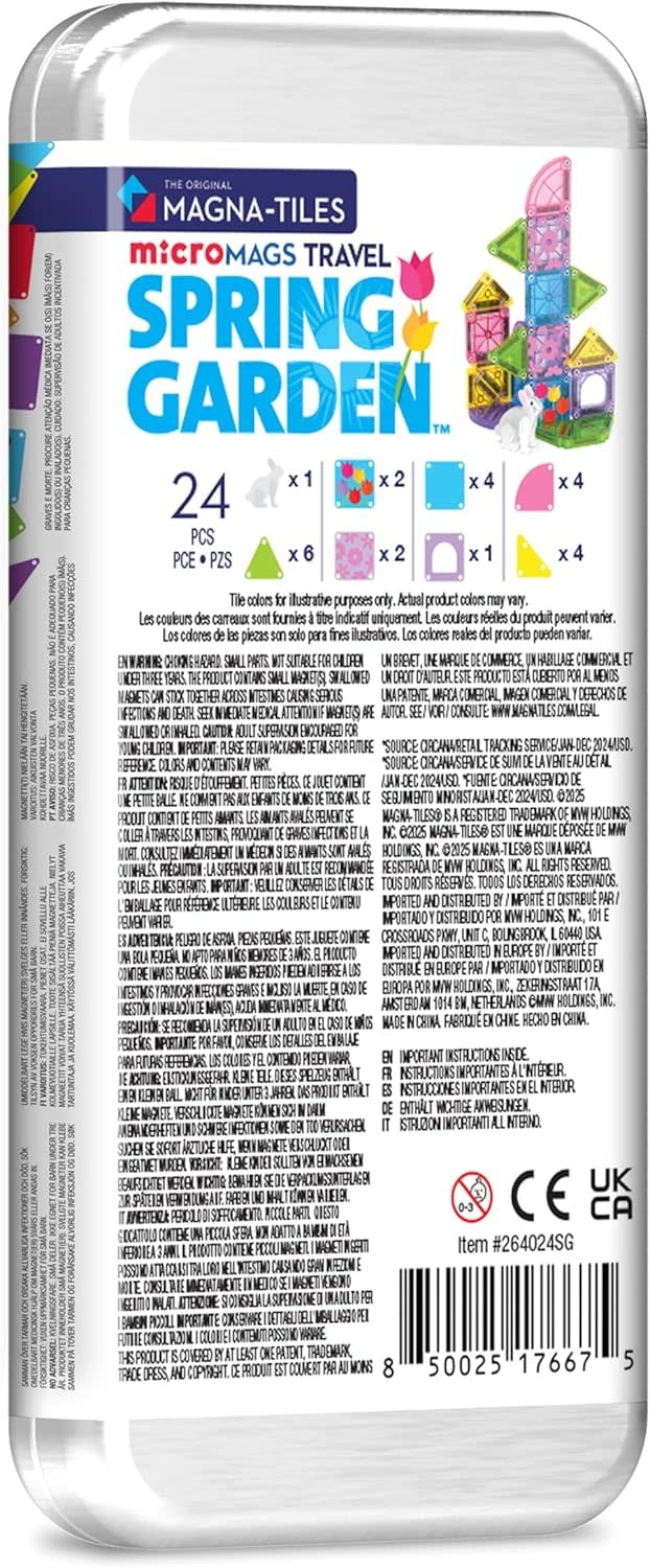 Magna-Tiles Magna-Tiles MicroMAGS Spring Garden Travel Set 26 piece set