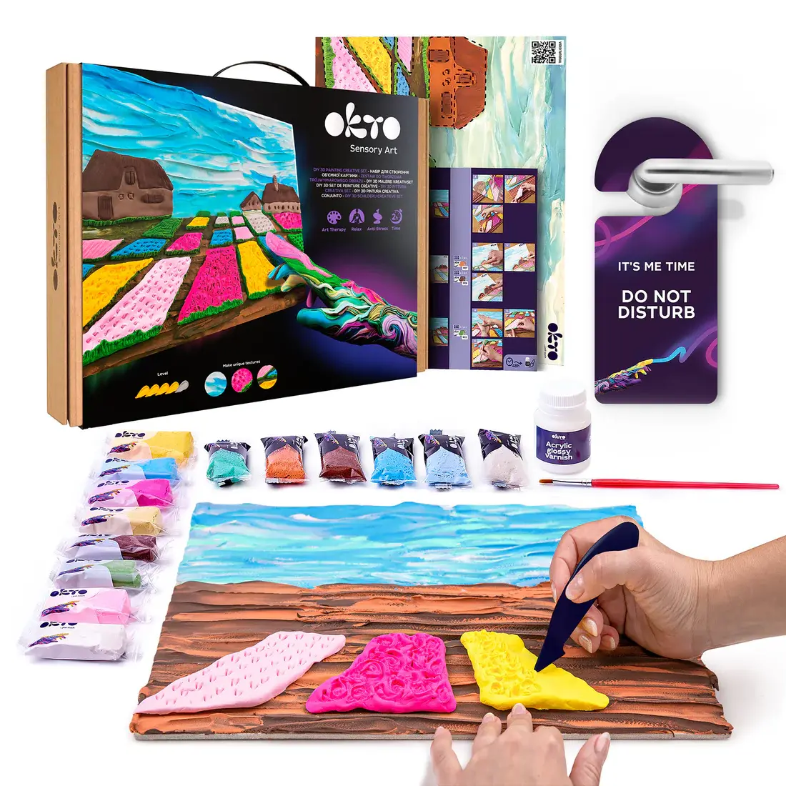 OKTO Sensory Art 3D Creative Painting Set Dutch Flower Garden