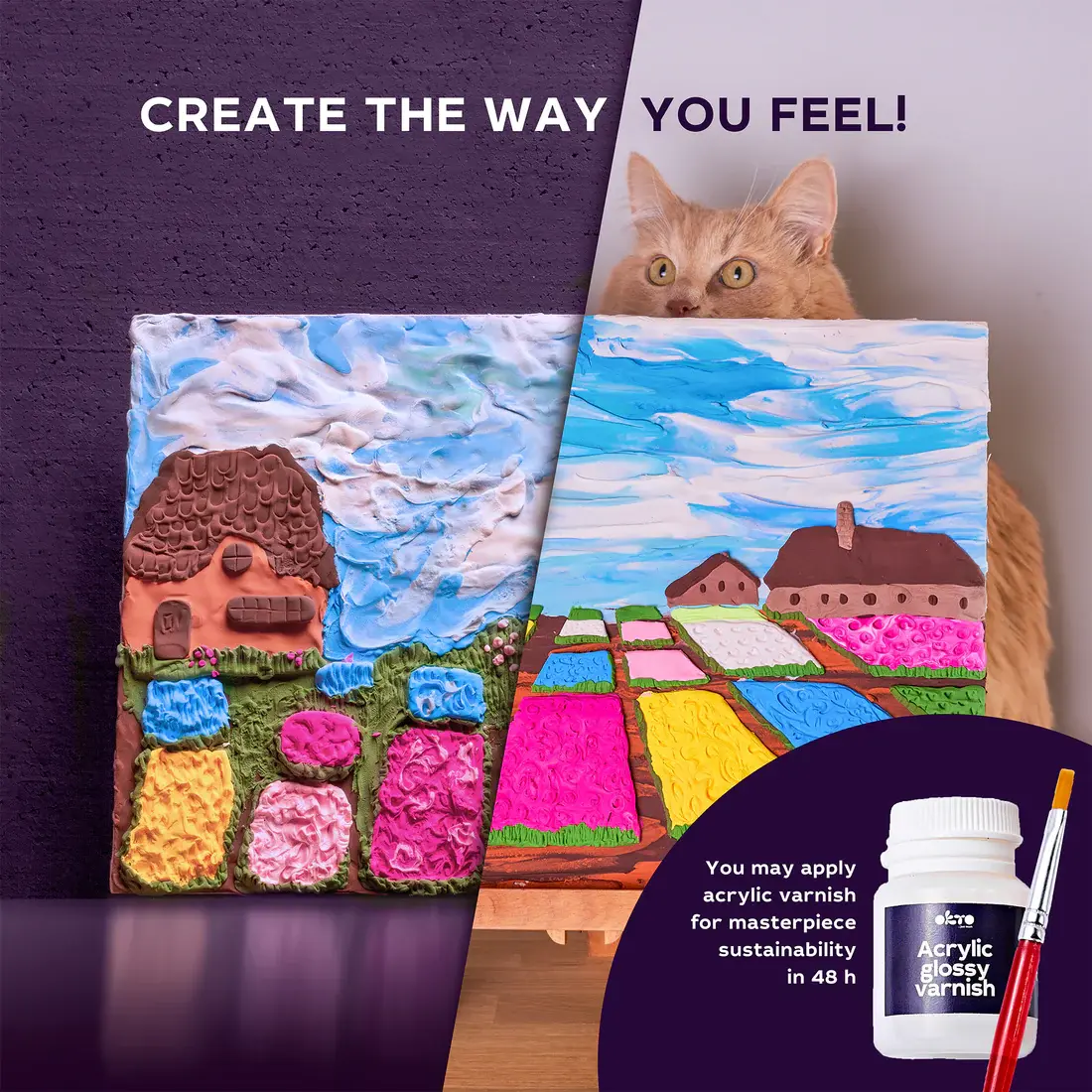 OKTO Sensory Art 3D Creative Painting Set Dutch Flower Garden