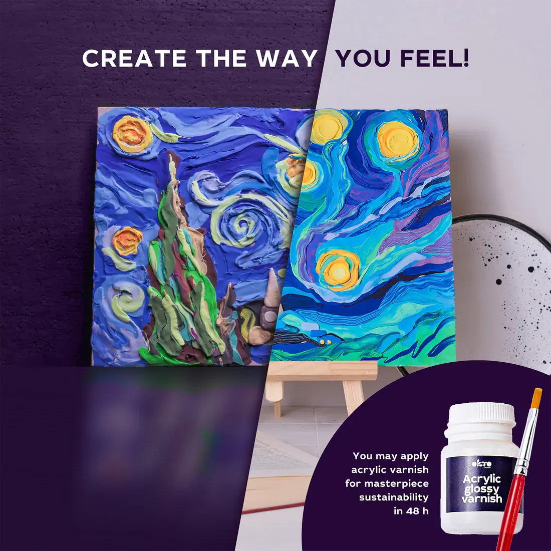 OKTO Sensory Art 3D Creative Painting Set Starry Night