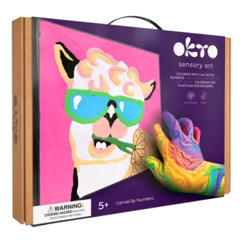 OKTO Sensory Art Coloring with Clay by Numbers Llama