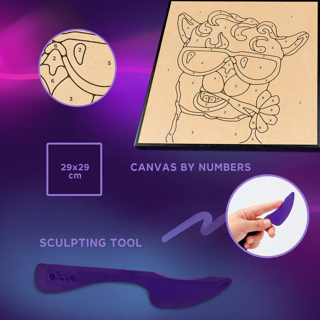 OKTO Sensory Art Coloring with Clay by Numbers Llama