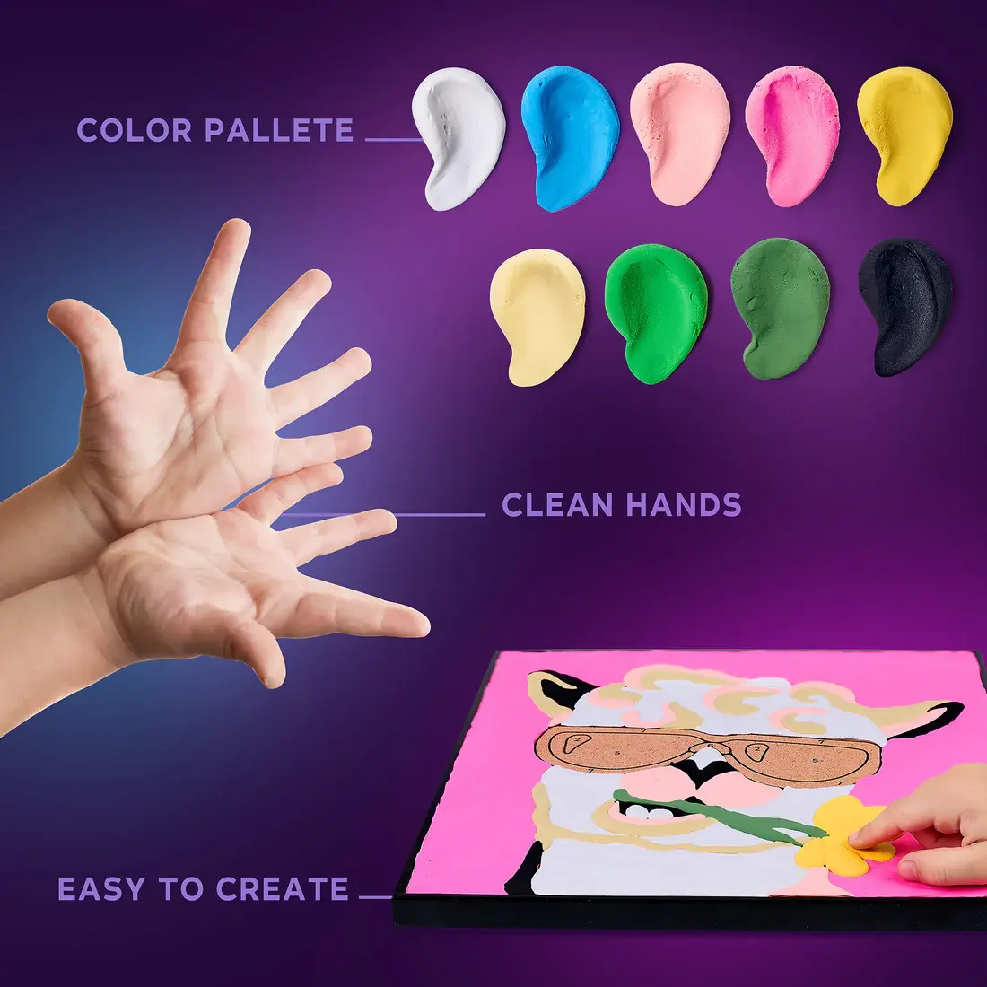 OKTO Sensory Art Coloring with Clay by Numbers Llama