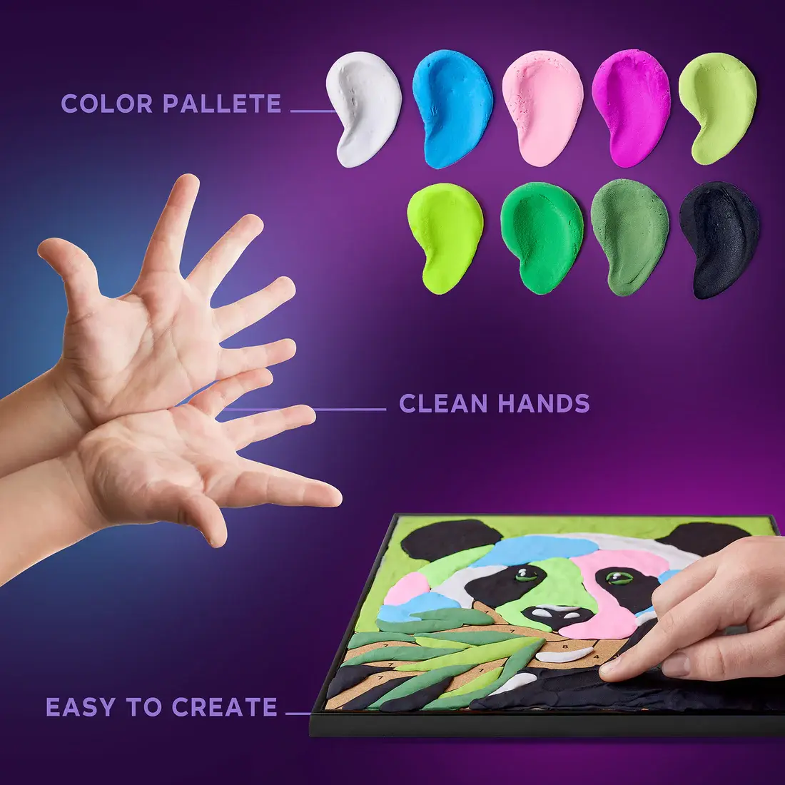 OKTO Sensory Art Coloring with Clay by Numbers Panda