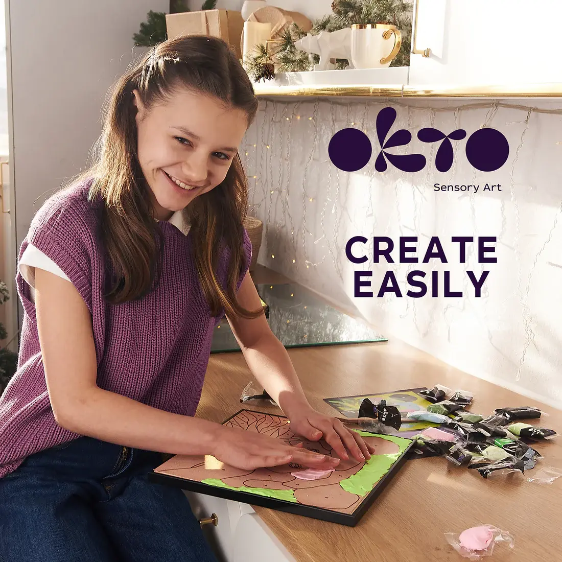 OKTO Sensory Art Coloring with Clay by Numbers Panda