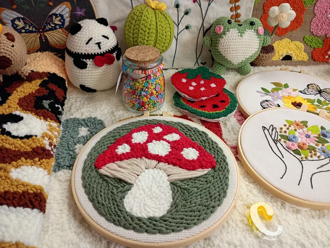 Punch Needle Kit - Mushroom Home Decor