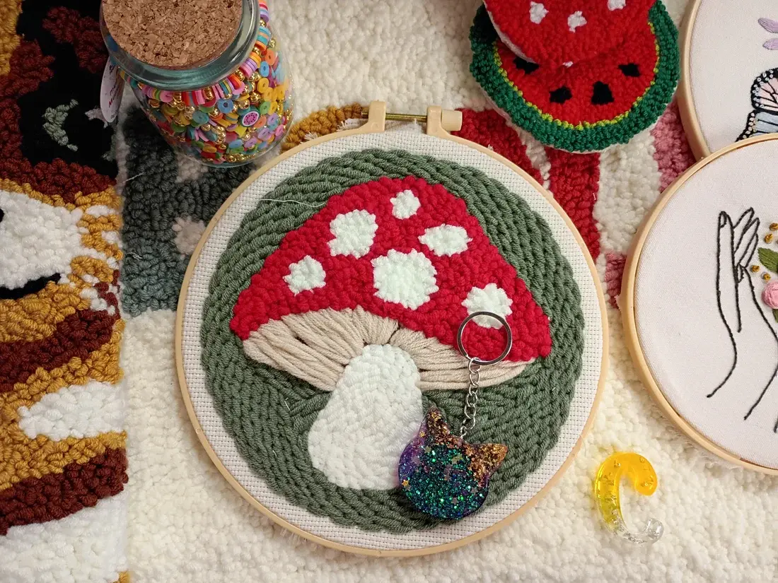 Punch Needle Kit - Mushroom Home Decor