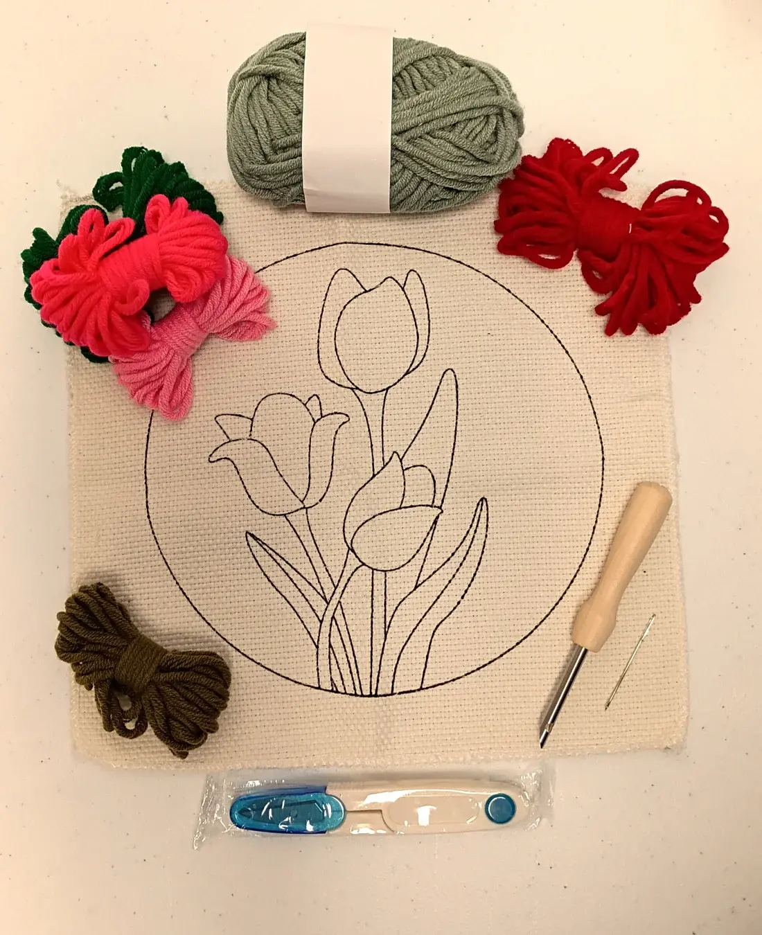 Punch Needle Kit - Flower Home Decor