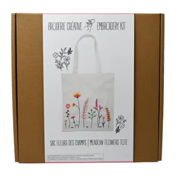 Embroidery Tote Bag Kit - Meadow Flowers