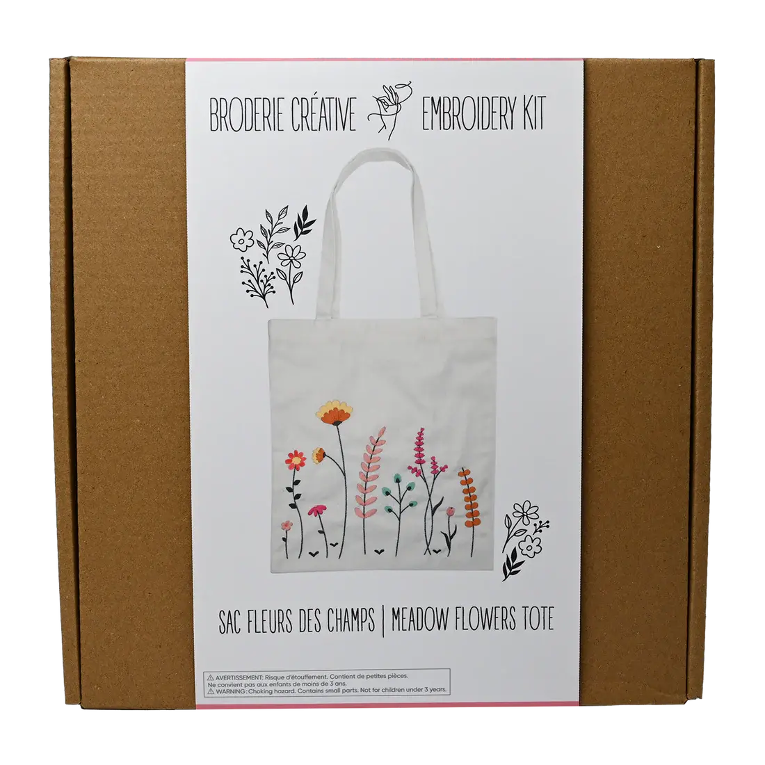 Embroidery Tote Bag Kit - Meadow Flowers