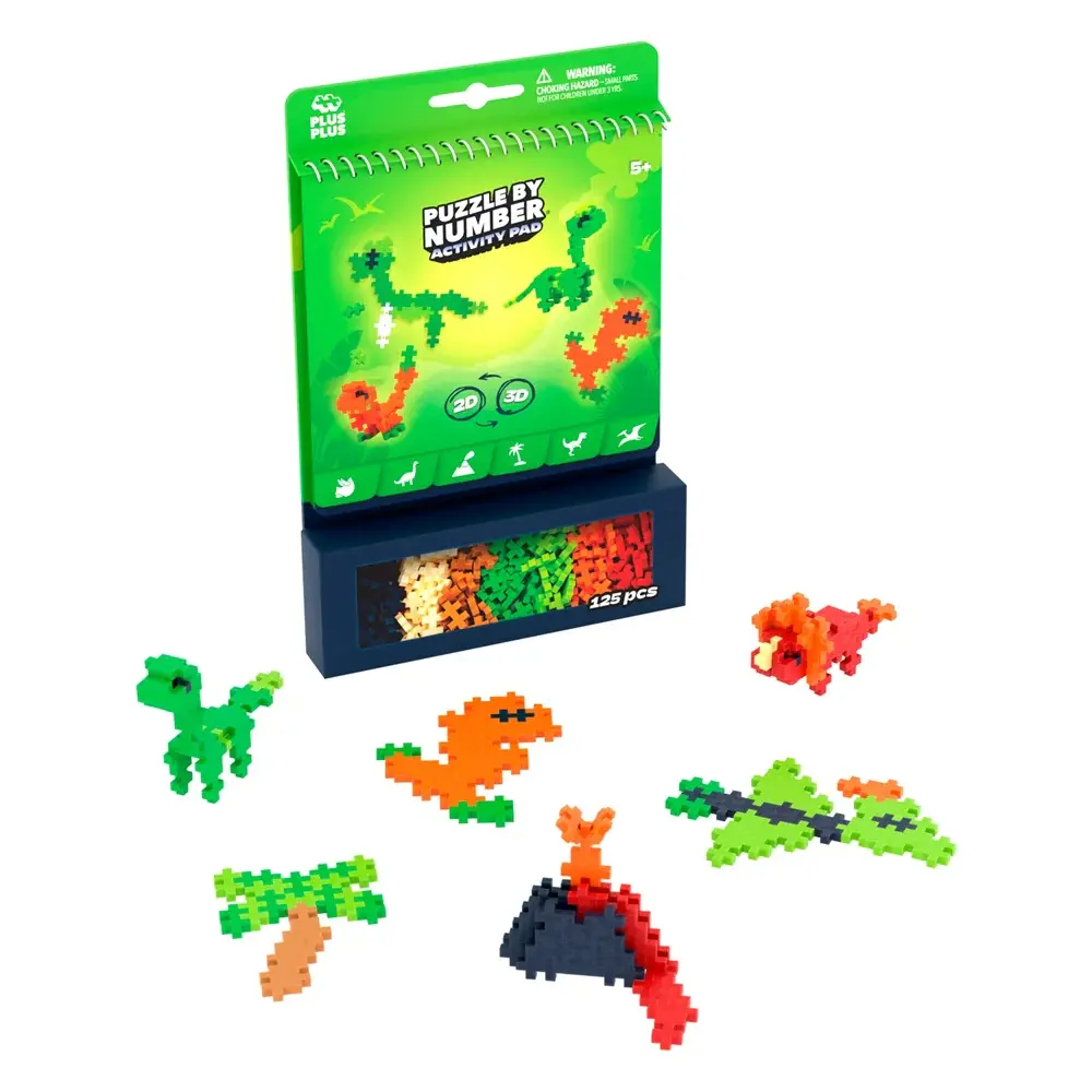 Plus-Plus Puzzle by Number Activity Pads Dinosaurs
