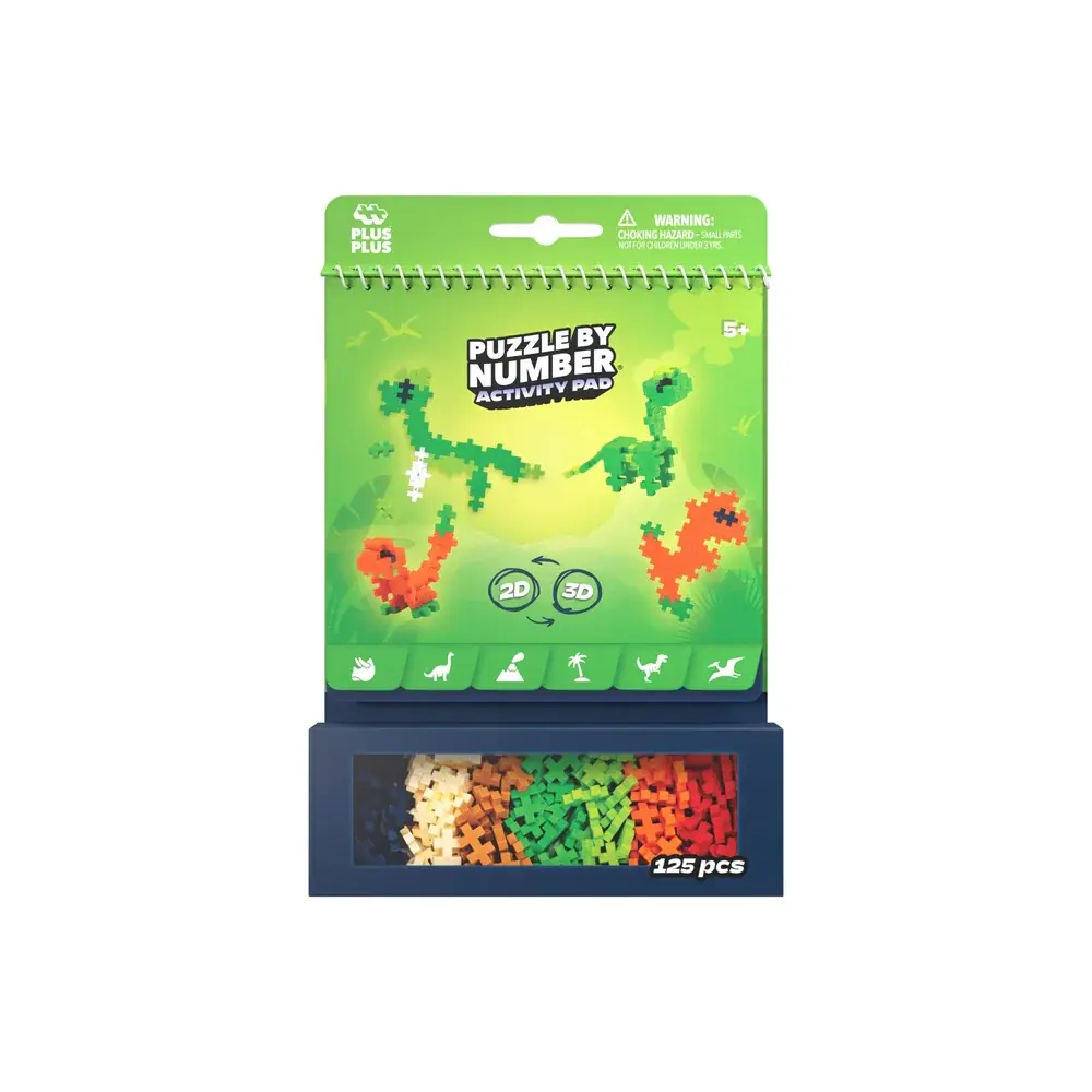 Plus-Plus Puzzle by Number Activity Pads Dinosaurs