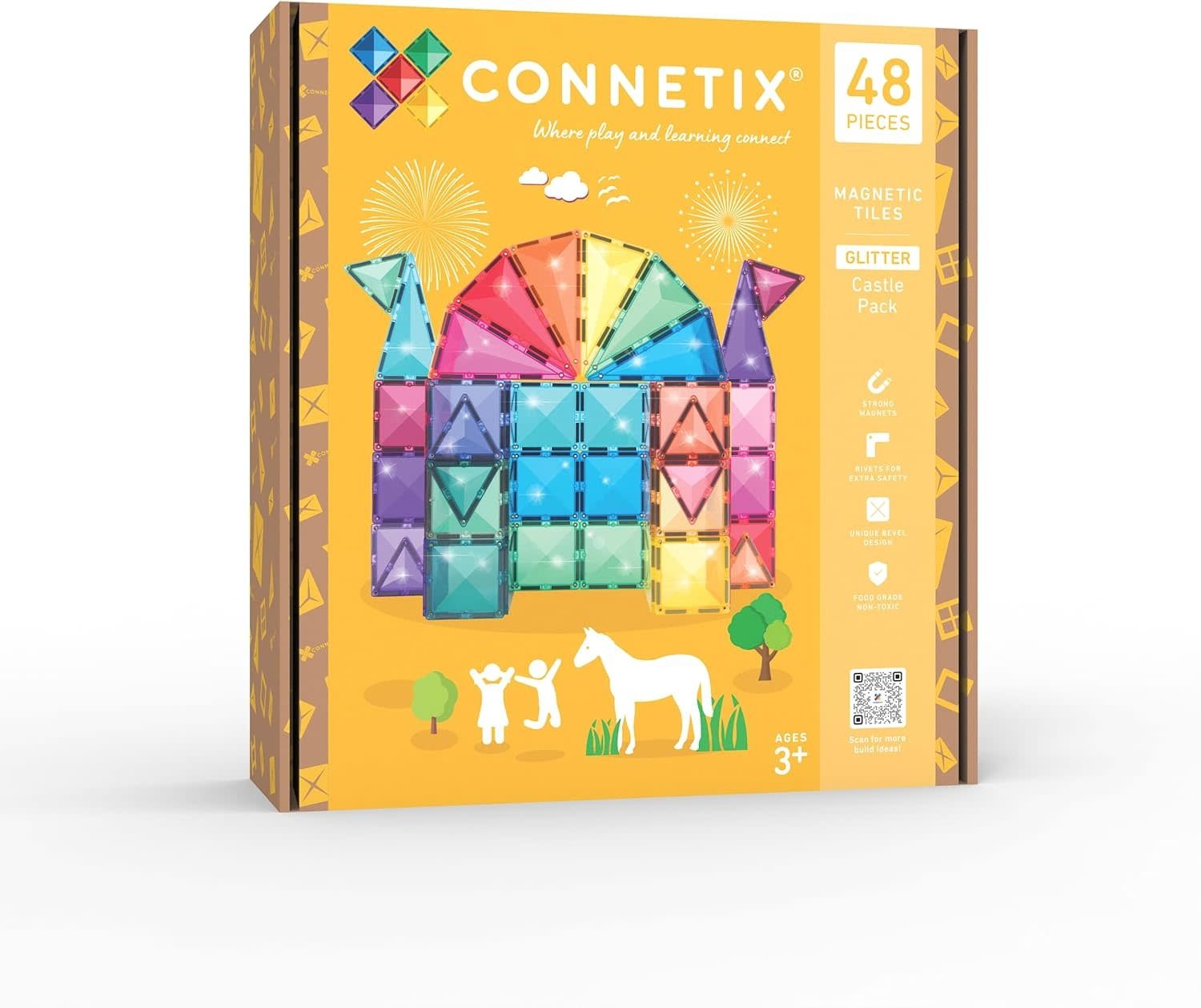 Connetix Magnetic Tiles Glitter Castle Pack 48pc