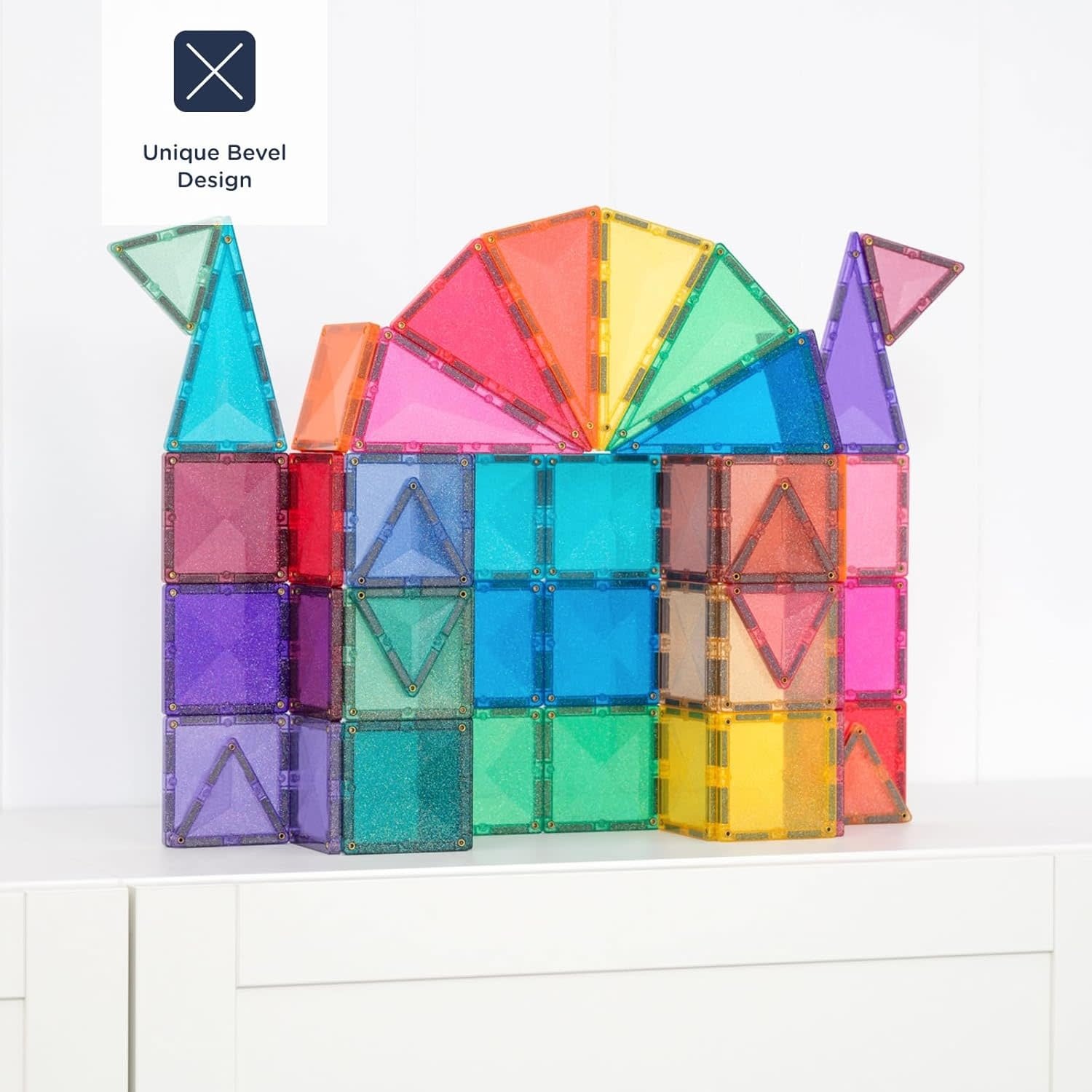 Connetix Magnetic Tiles Glitter Castle Pack 48pc