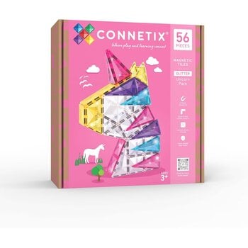Connetix Magnetic Tiles Glitter Unicorn Pack 56pc
