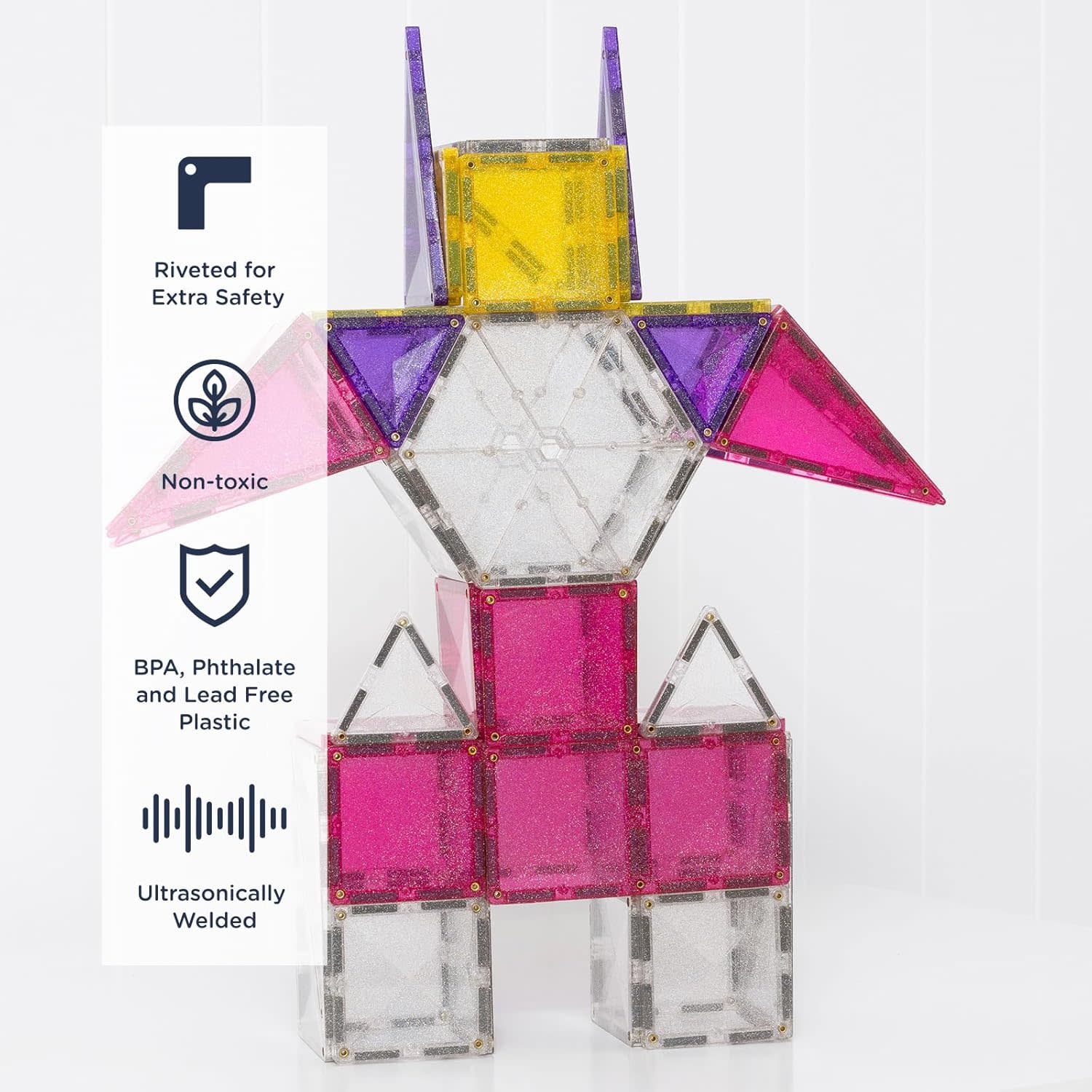 Connetix Magnetic Tiles Glitter Unicorn Pack 56pc