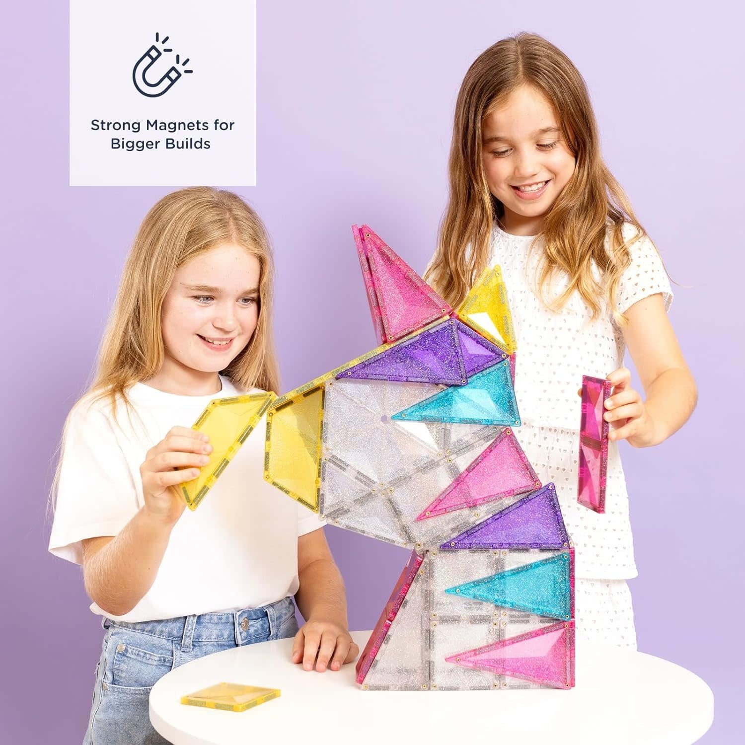Connetix Magnetic Tiles Glitter Unicorn Pack 56pc