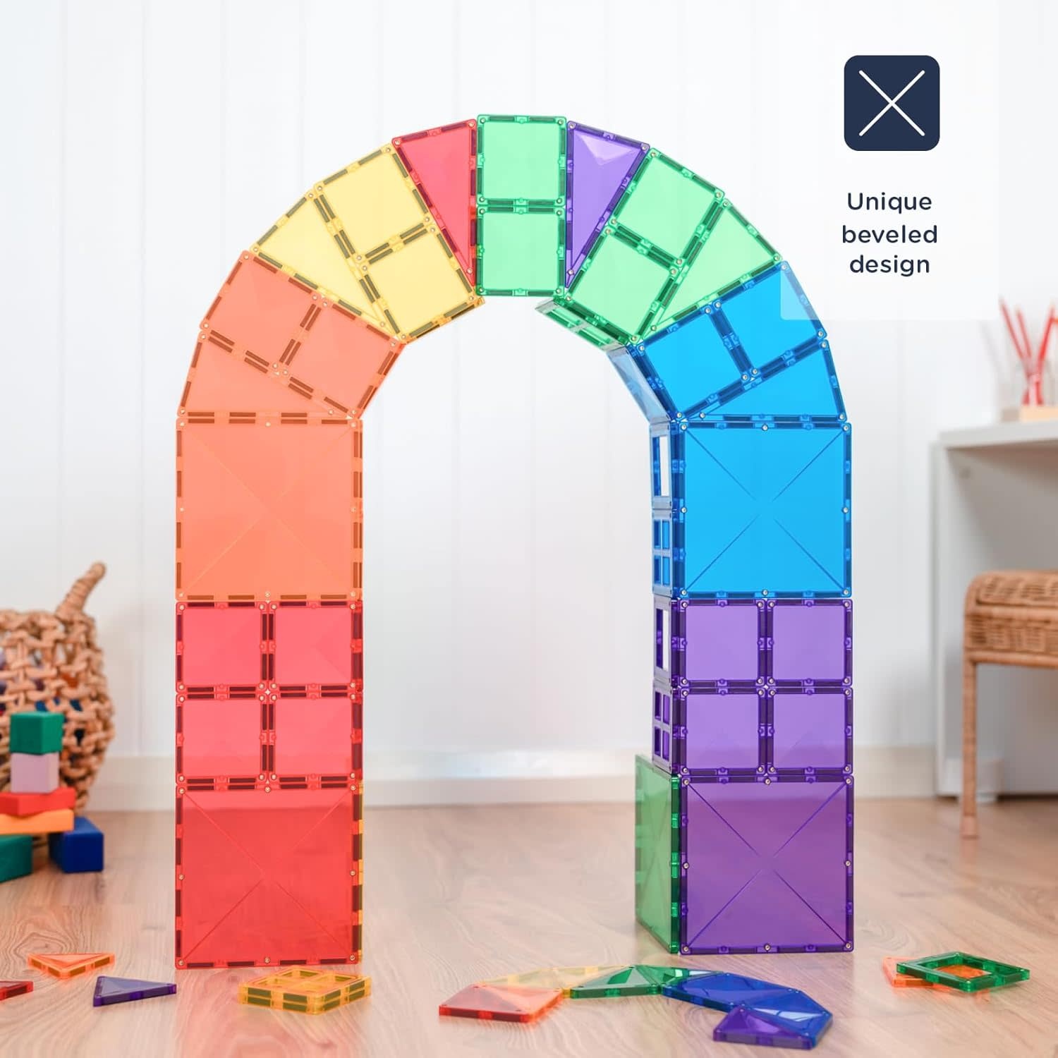 Connetix Magnetic Tiles Rainbow Starter Pack 60pc