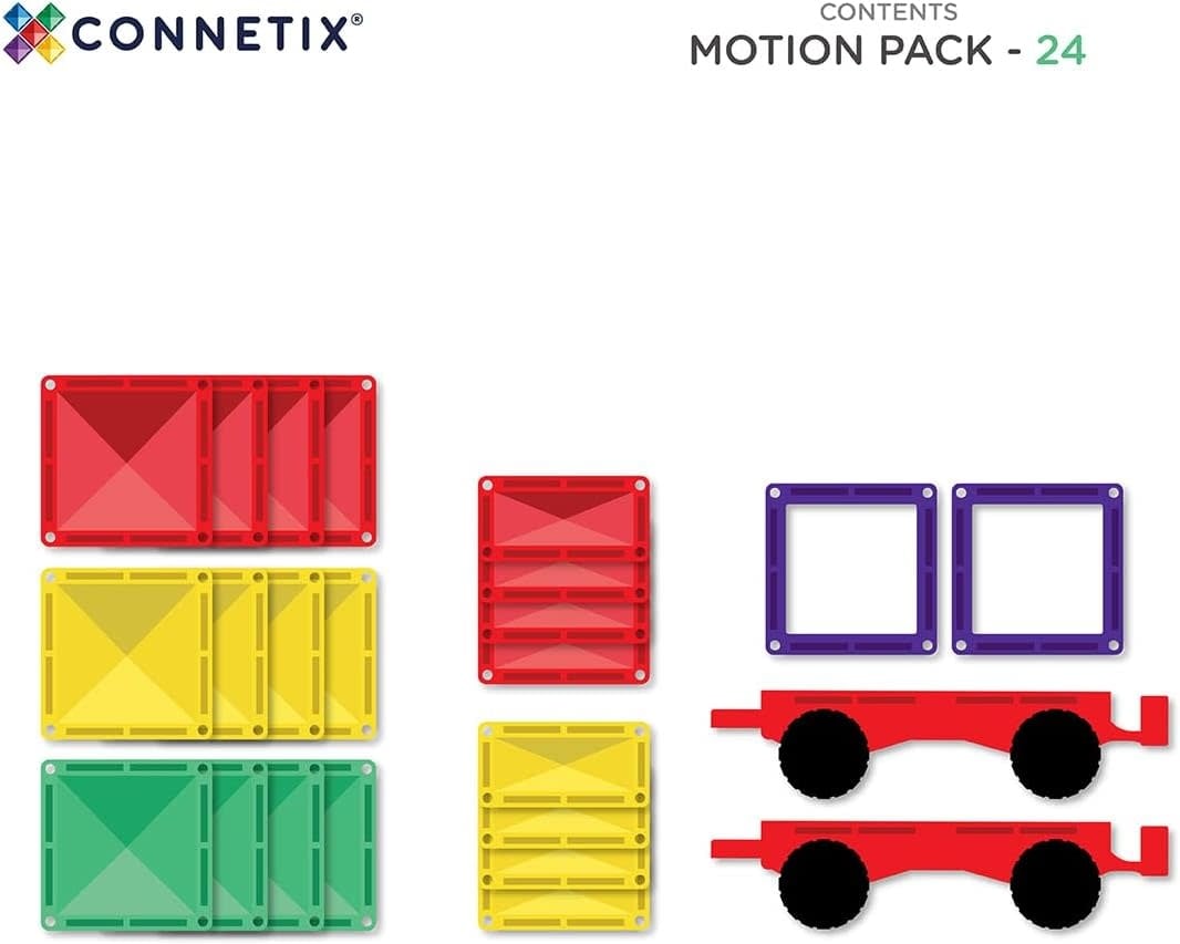 Connetix Magnetic Tiles Rainbow Motion Pack 24pc