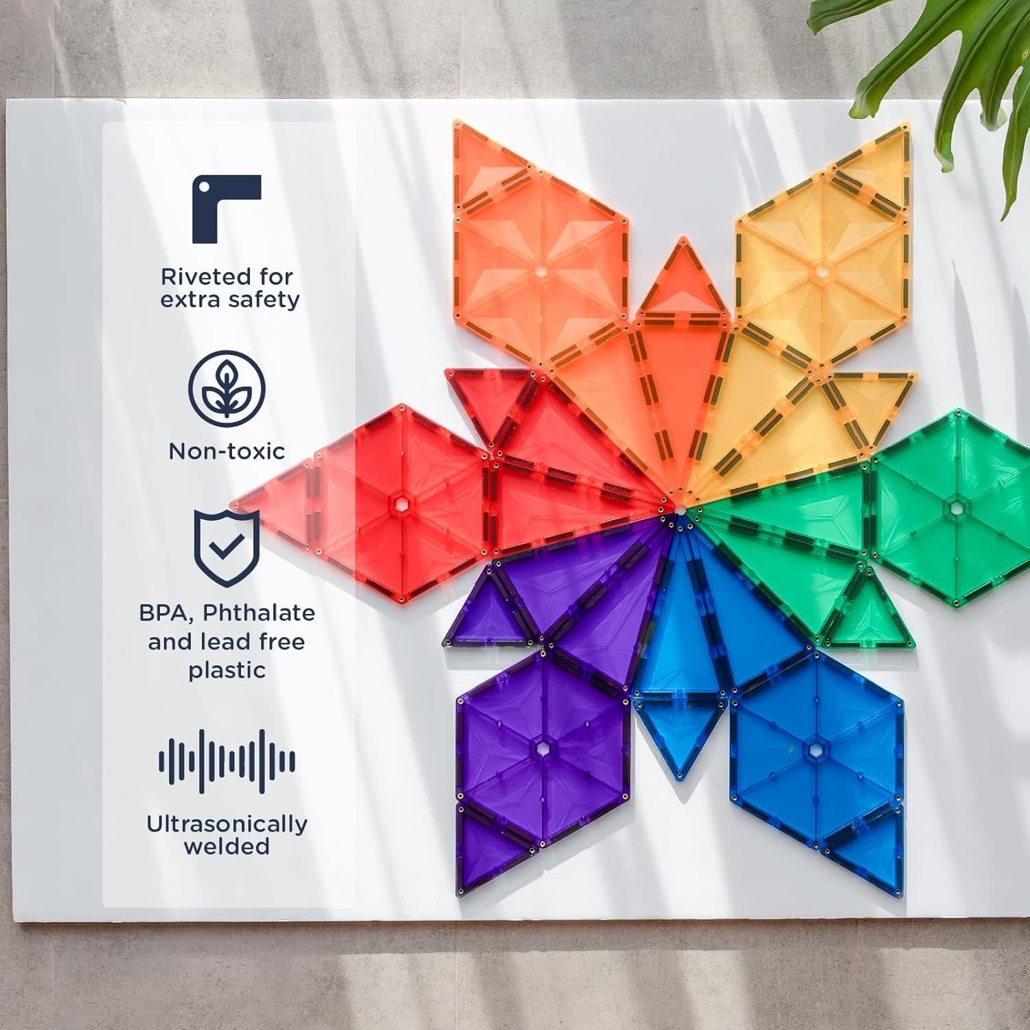 Connetix Magnetic Tiles Rainbow Geometry Pack