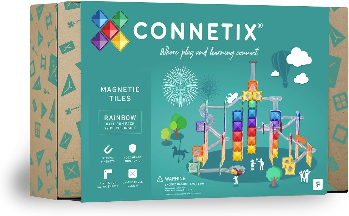 Connetix Magnetic Tiles Rainbow Ball Run Pack 92pc