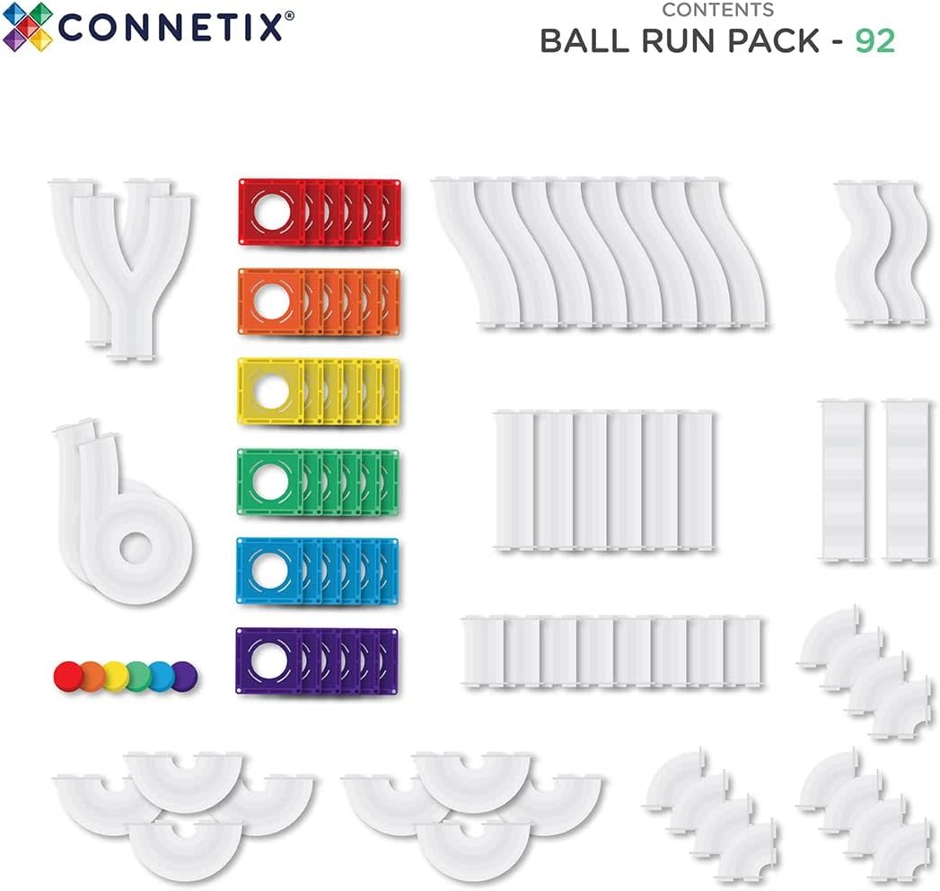 Connetix Magnetic Tiles Rainbow Ball Run Pack 92pc