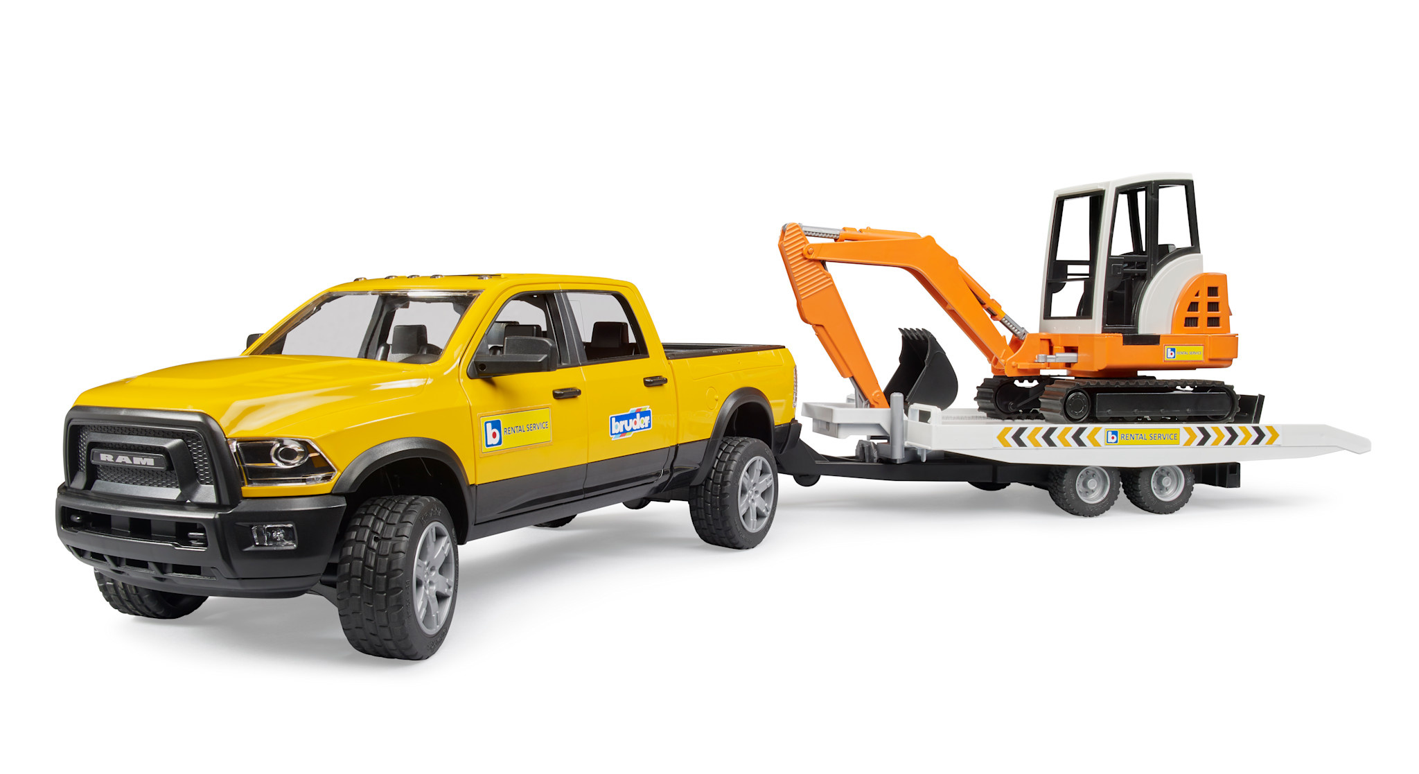 Bruder Bruder Dodge Ram Truck with Trailer & Mini Excavator