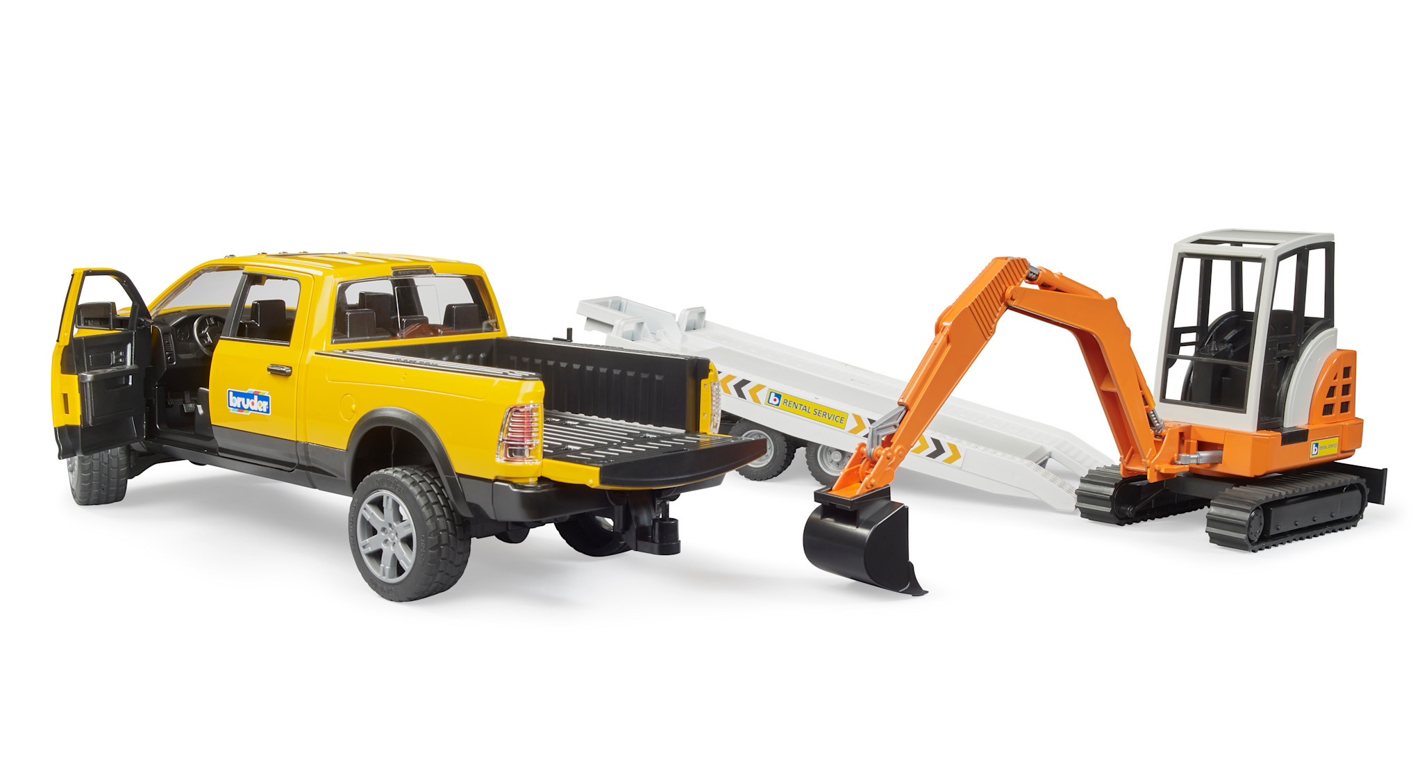 Bruder Bruder Dodge Ram Truck with Trailer & Mini Excavator
