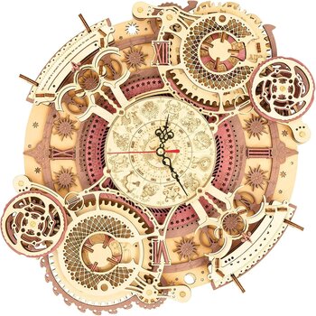 Rokr Wood Gears Zodiac Wall Clock