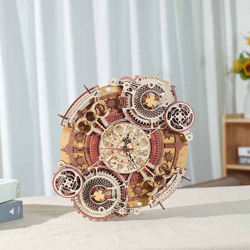 Rokr Wood Gears Zodiac Wall Clock