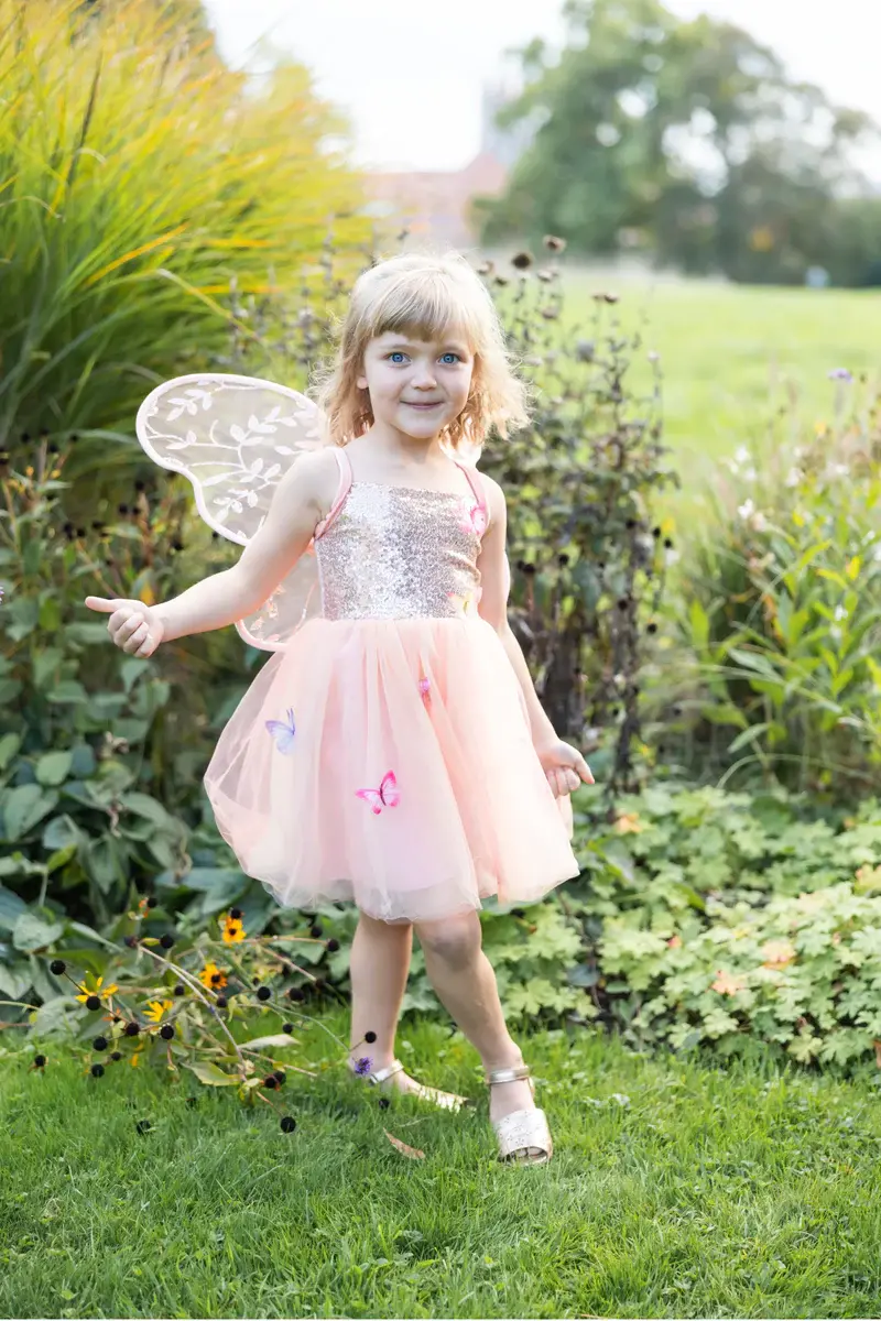 Great Pretenders Butterfly Bliss Dress, Peach Size 3-4