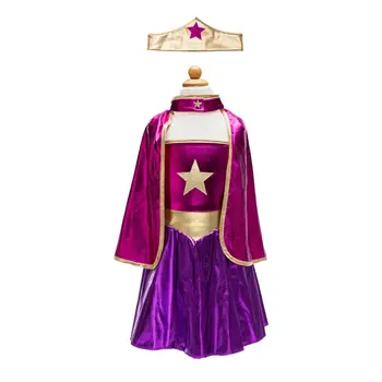 Great Pretenders Superhero Star Dress, Cape & Headpiece  Size 5-6