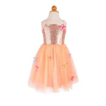 Great Pretenders Butterfly Bliss Dress, Peach Size 5-6
