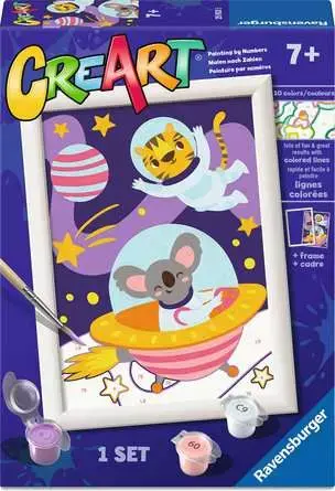 CreArt Child Painting by Numbers Animals in Space