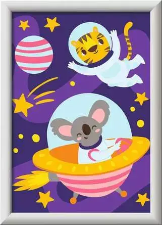 CreArt Child Painting by Numbers Animals in Space