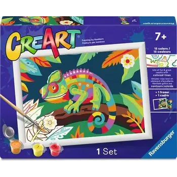 CreArt Child Painting by Numbers Colorful Chameleon