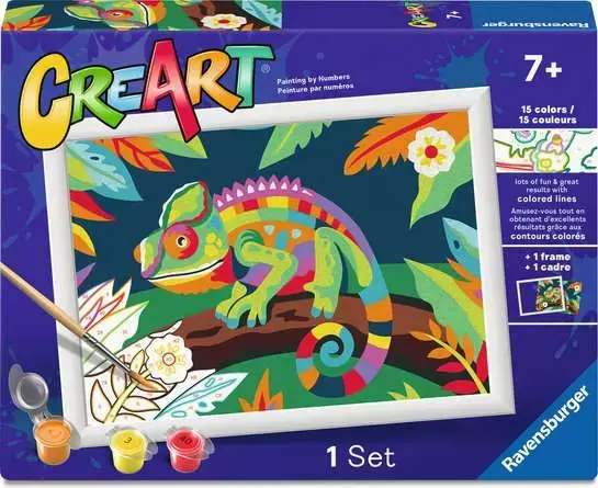 CreArt Child Painting by Numbers Colorful Chameleon