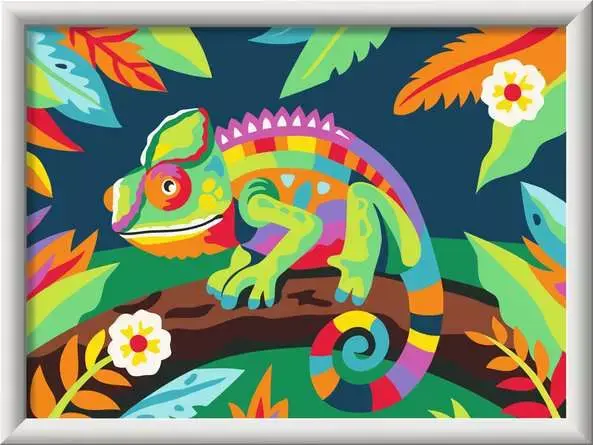CreArt Child Painting by Numbers Colorful Chameleon