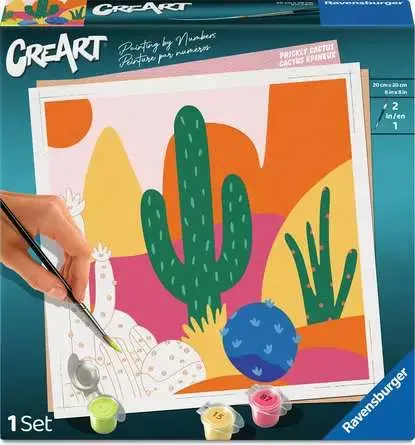 CreArt Adult Painting by Numbers Prickly Cactus