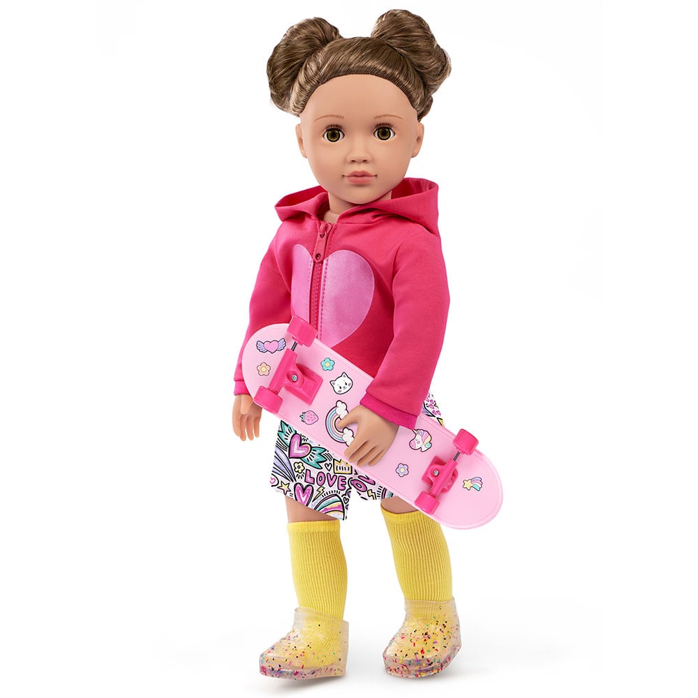 Our Generation Our Generation Doll Deluxe Outfit: Skate into Fun Hooded Sweater & Skort