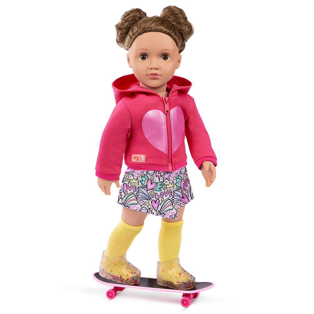 Our Generation Our Generation Doll Deluxe Outfit: Skate into Fun Hooded Sweater & Skort