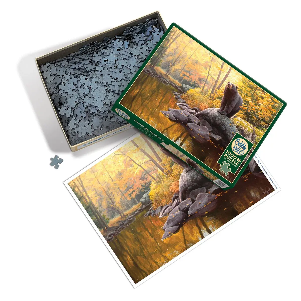 Cobble Hill Puzzles Cobble Hill Puzzle 1000pc Black Bear Pond